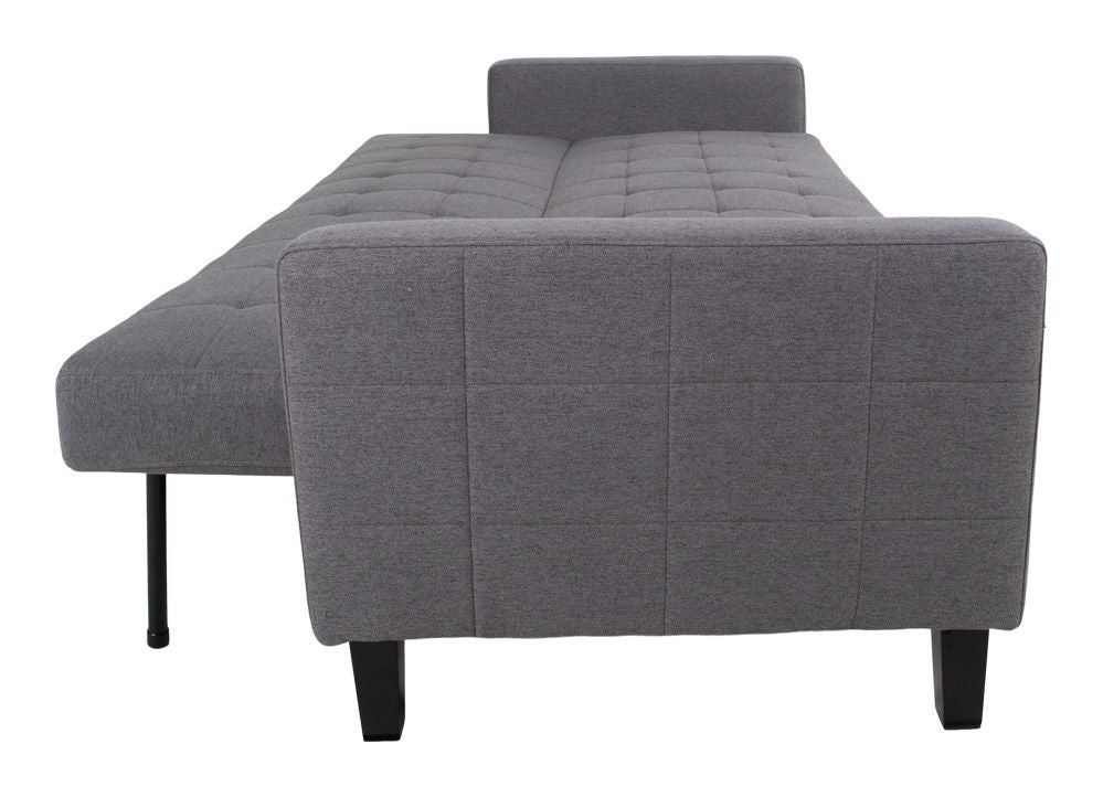 Milton Sofa bed, dark gray with birch legs