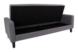 Milton Sofa bed, dark gray with birch legs