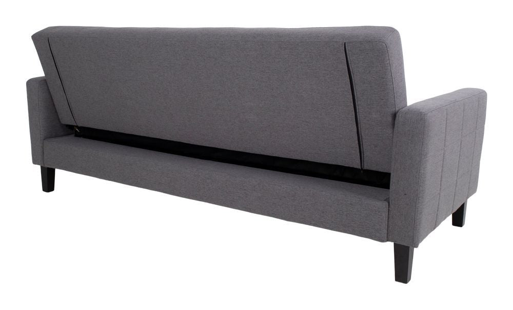 Milton Sofa bed, dark gray with birch legs