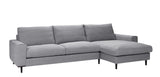 Mossy 3-pers. Sofa w. chaise longue - Light gray