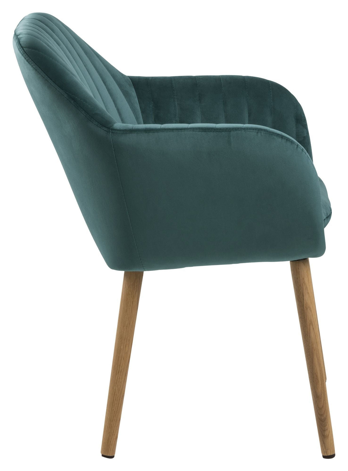 Mynte Dining chair with vertical stitching, Green Velvet