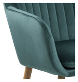 Mynte Dining chair with vertical stitching, Green Velvet