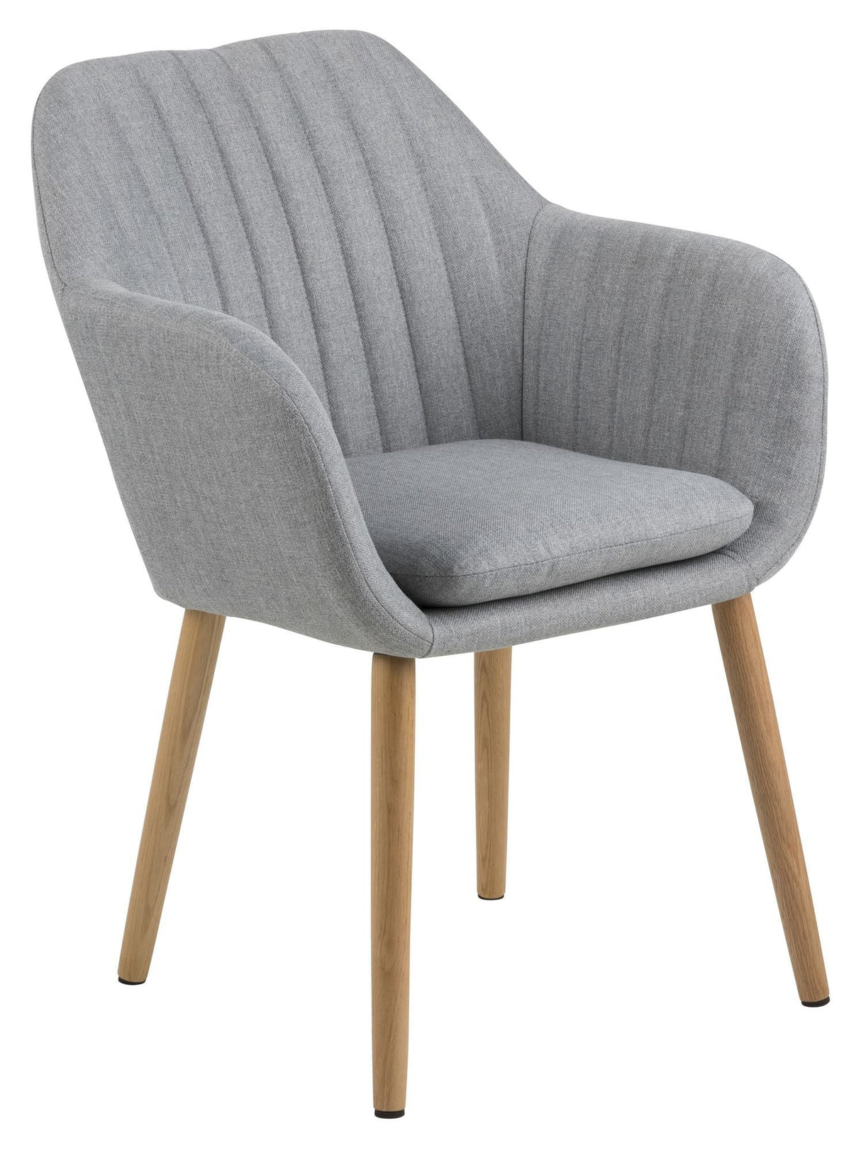 Mynte Dining chair with vertical stitching, light gray