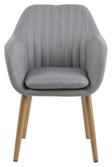 Mynte Dining chair with vertical stitching, light gray