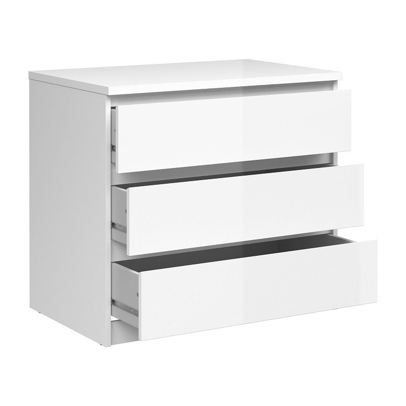 Naia Chest - White high gloss w/3 drawers