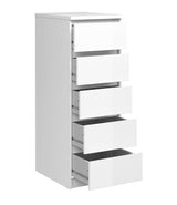 Naia Chest - White high gloss w/5 drawers B:40