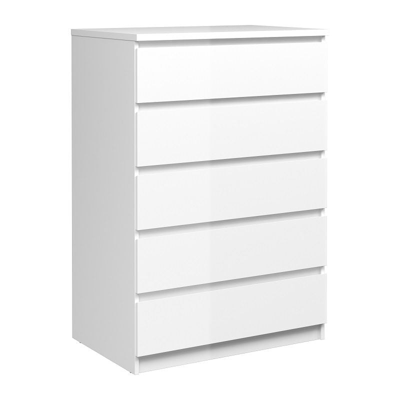 Naia Chest - White high gloss w/5 drawers