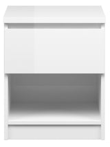 Naia Bedside table - White high gloss w/shelf