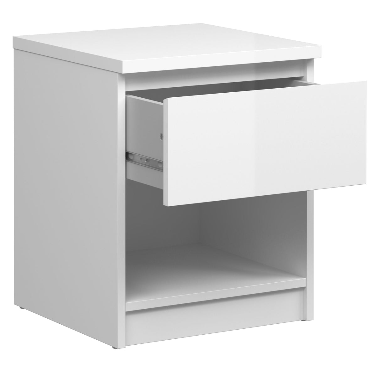 Naia Bedside table - White high gloss w/shelf