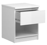 Naia Bedside table - White high gloss w/shelf