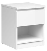 Naia Bedside table - White high gloss w/shelf