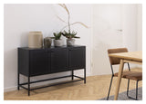 Newcastle Sideboard with 3 doors, B125, Black metal