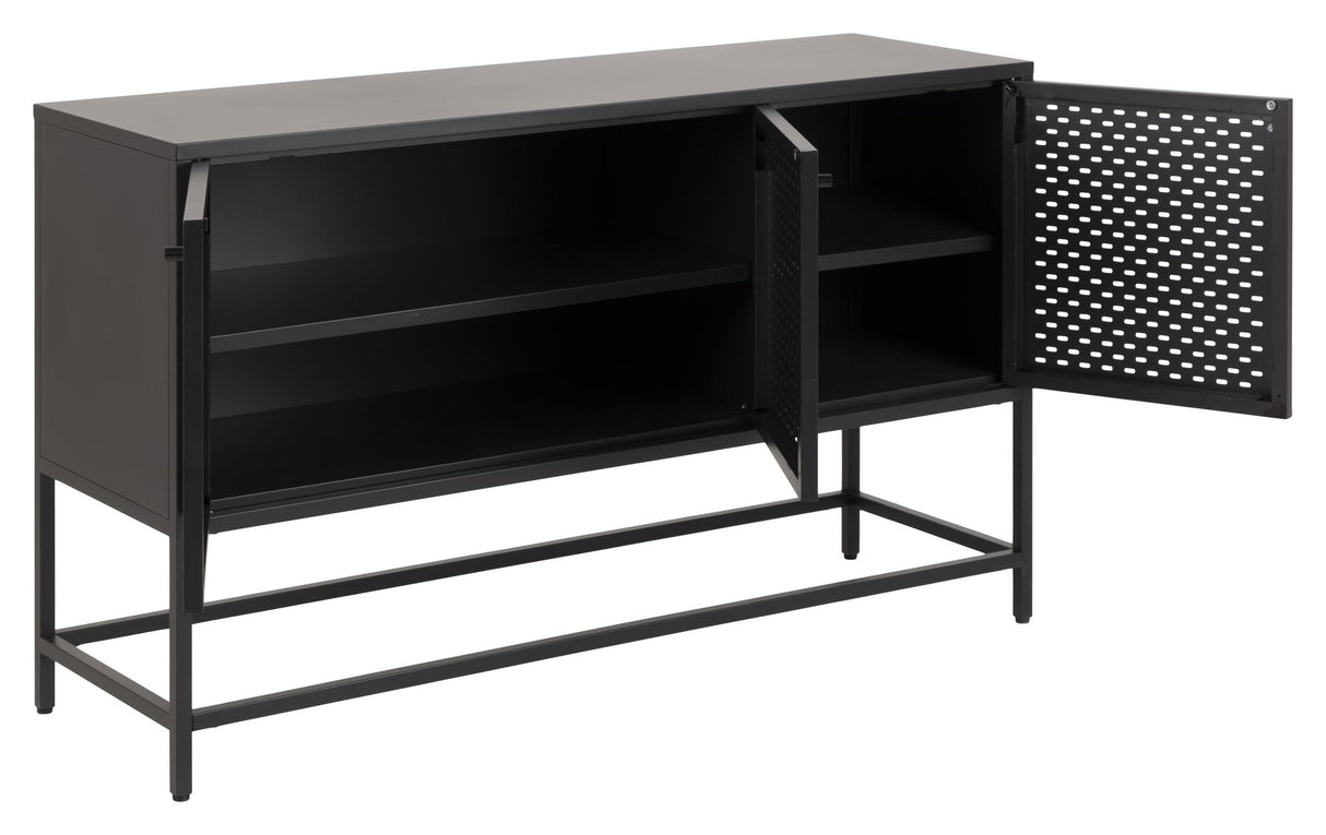 Newcastle Sideboard with 3 doors, B125, Black metal