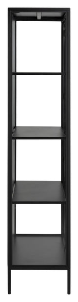 Newcastle Vitrine cabinet with 2 glass doors, Matte black metal