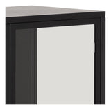 Newcastle Vitrine cabinet with 2 glass doors, Black metal