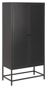 Newcastle Vitrine cabinet with 2 doors, Matte black metal