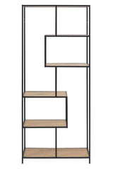 Seaford Shelf H185xW77xD35, Oak look/matte black