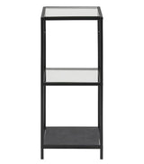 Seaford Shelf Black, 2 glass shelves