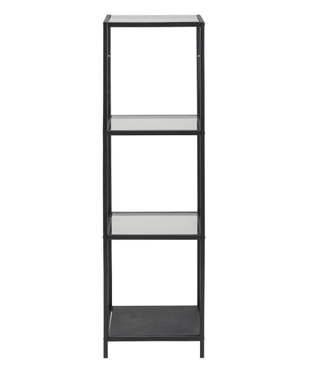 Seaford Shelf Black, 3 glass shelves