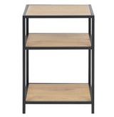 Seaford Bedside table with 2 shelves, Matt black