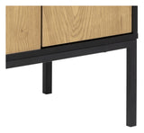 Seaford Sideboard 3 doors, 2 drawers, Matte black/Paper wild oak