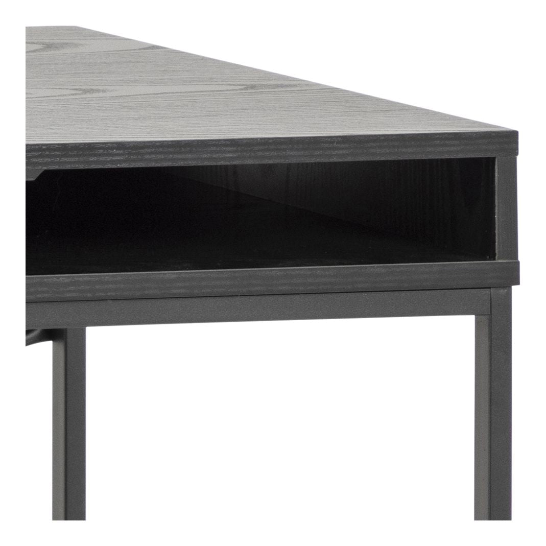 Seaford Desk w. 1 drawer, Melamine ash black