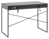 Seaford Desk w. 1 drawer, Melamine ash black