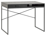 Seaford Desk w. 1 drawer, Melamine ash black