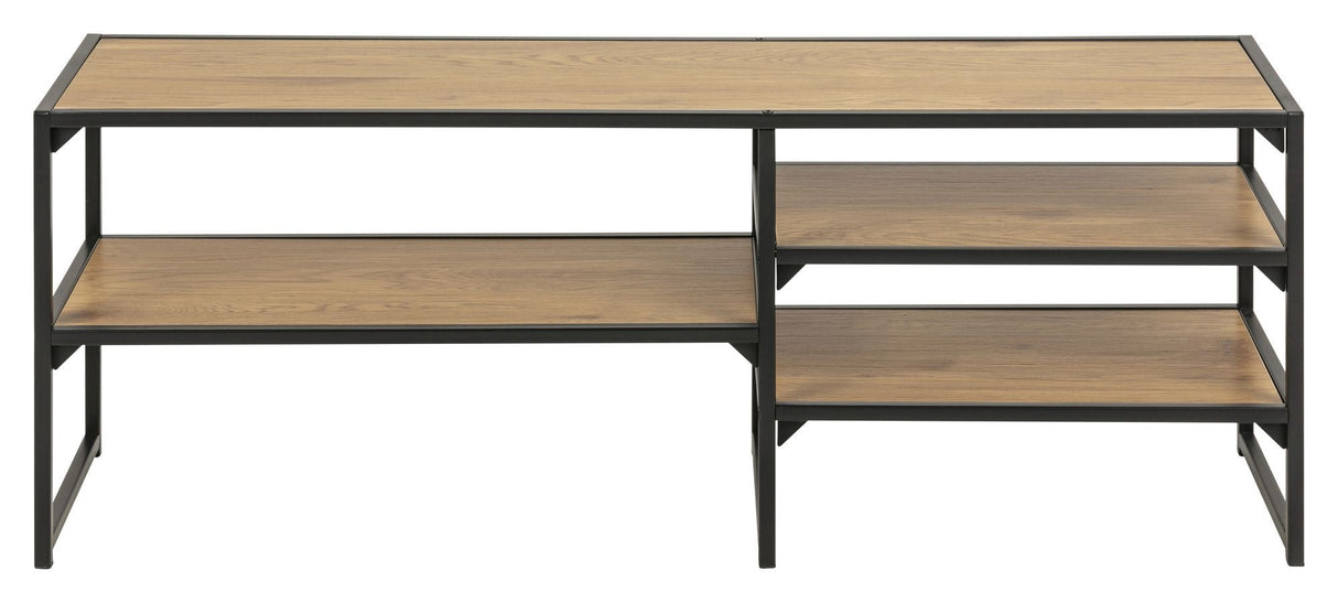 Seaford Table with shelves, Black/Wild Look