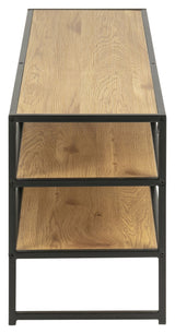 Seaford Table with shelves, Black/Wild Look