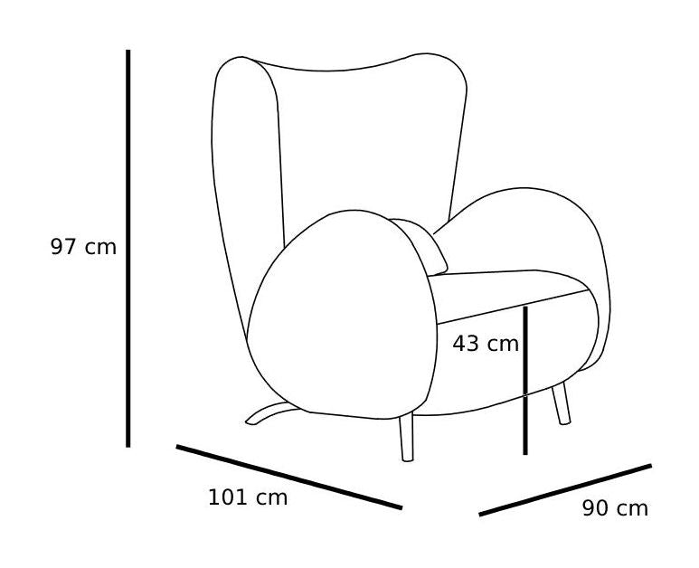 Big buffalo Armchair, Cream Bouclé