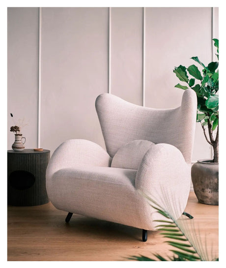 Big buffalo Armchair, Cream Bouclé