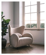 Big buffalo Armchair, lambskin look, nature