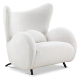 Big buffalo Armchair, lambskin look, Offwhite