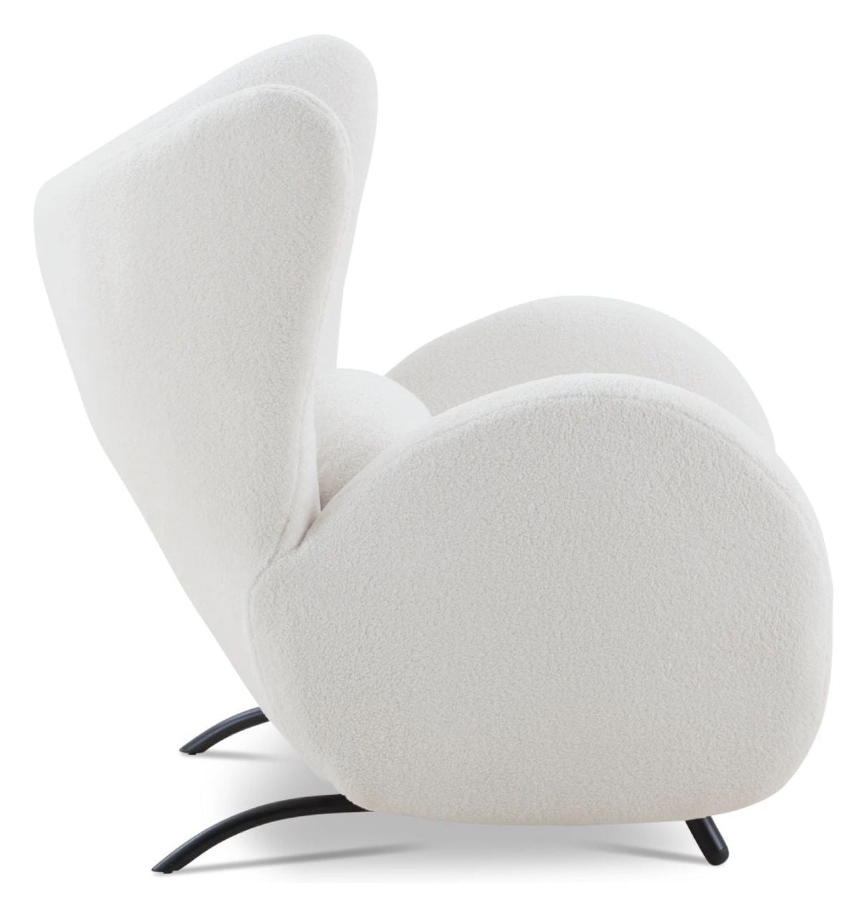 Big buffalo Armchair, lambskin look, Offwhite