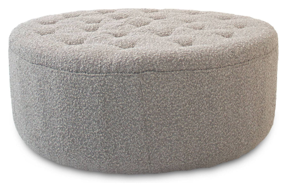 Njordec Dimple puf, gray boucle, Ø100