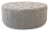 Njordec Dimple puf, gray boucle, Ø100