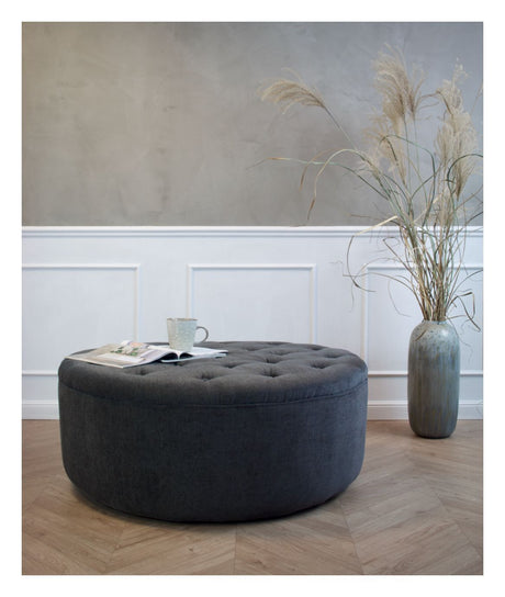 Njordec Dimple pouf, dark gray, Ø100