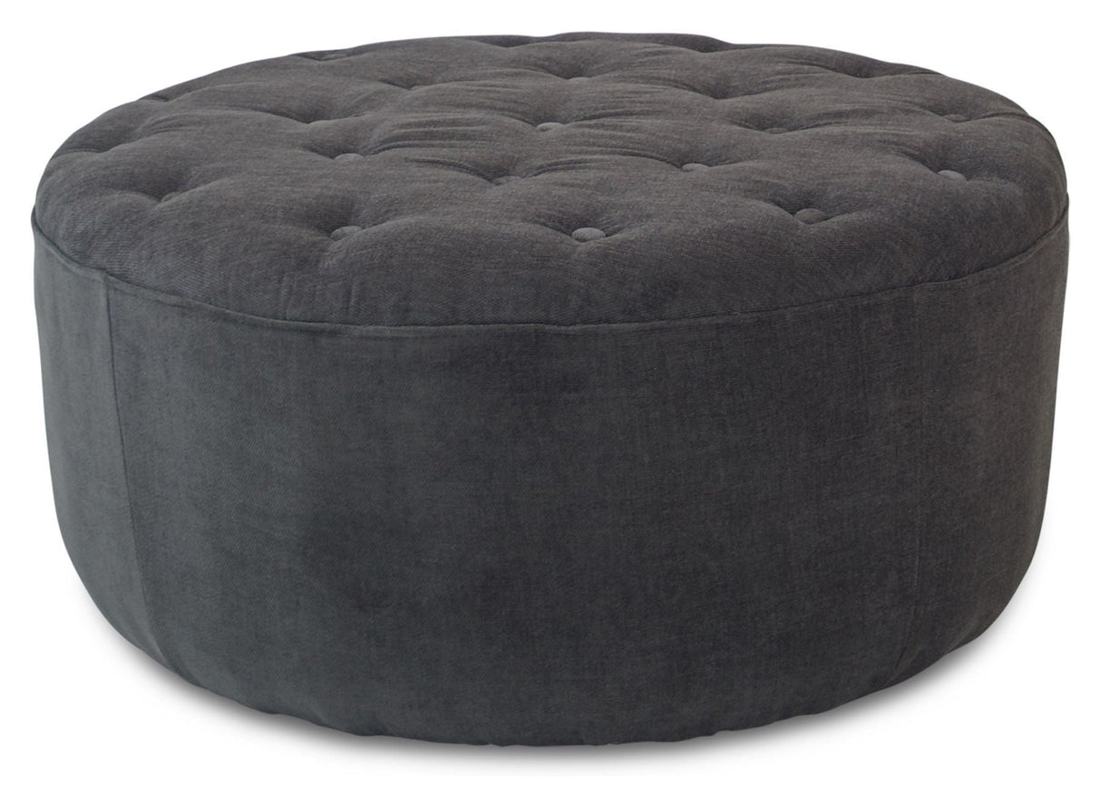 Njordec Dimple pouf, dark gray, Ø84