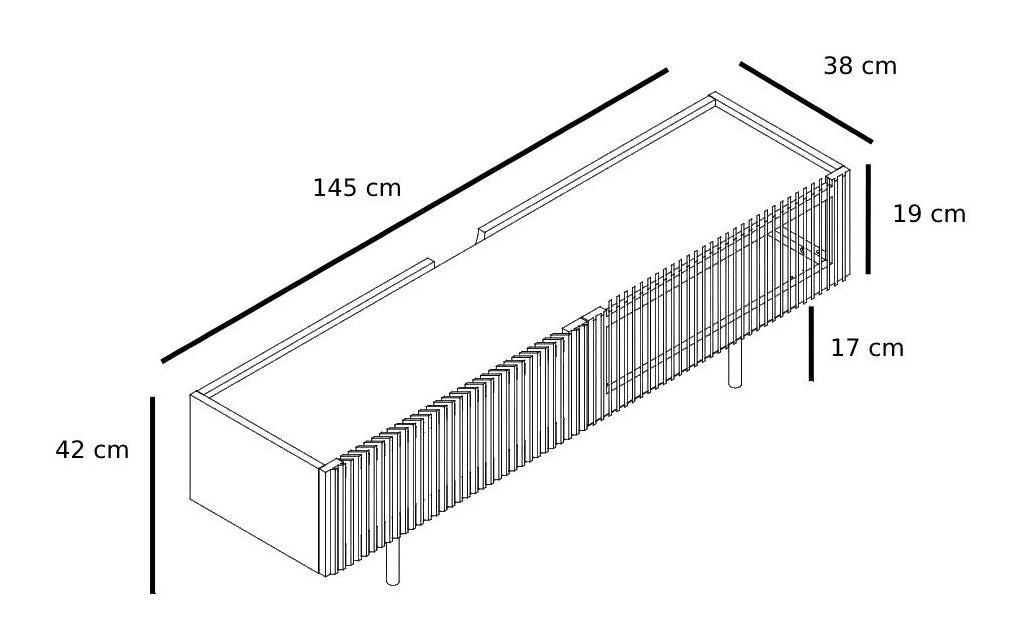 Louvre TV Table, Black Oak