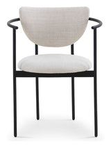 Lunar Dining chair with armrests, Cream Bouclé