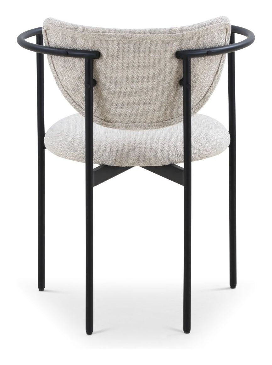 Lunar Dining chair with armrests, Cream Bouclé