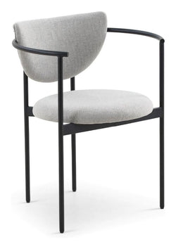 Lunar Dining chair with armrests, Gray fabric