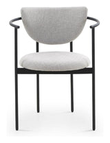 Lunar Dining chair with armrests, Gray fabric