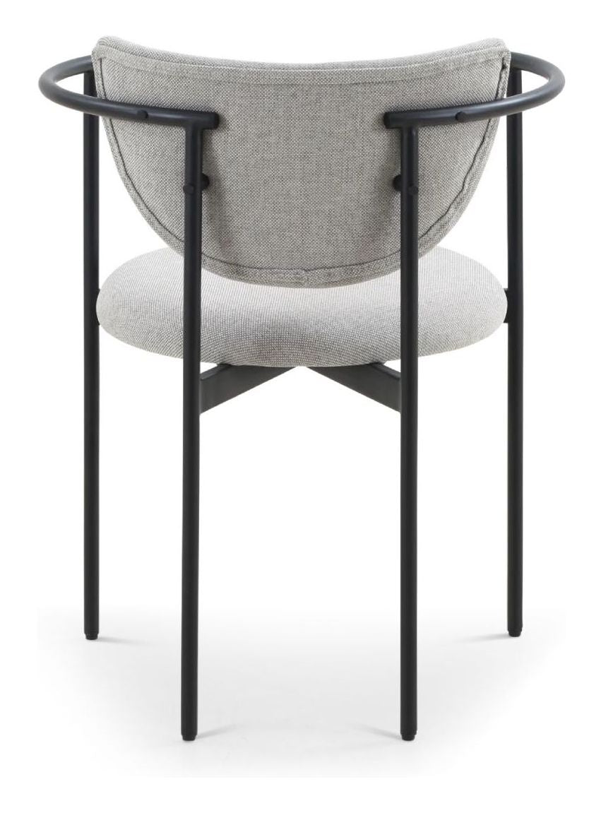 Lunar Dining chair with armrests, Gray fabric