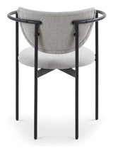 Lunar Dining chair with armrests, Gray fabric