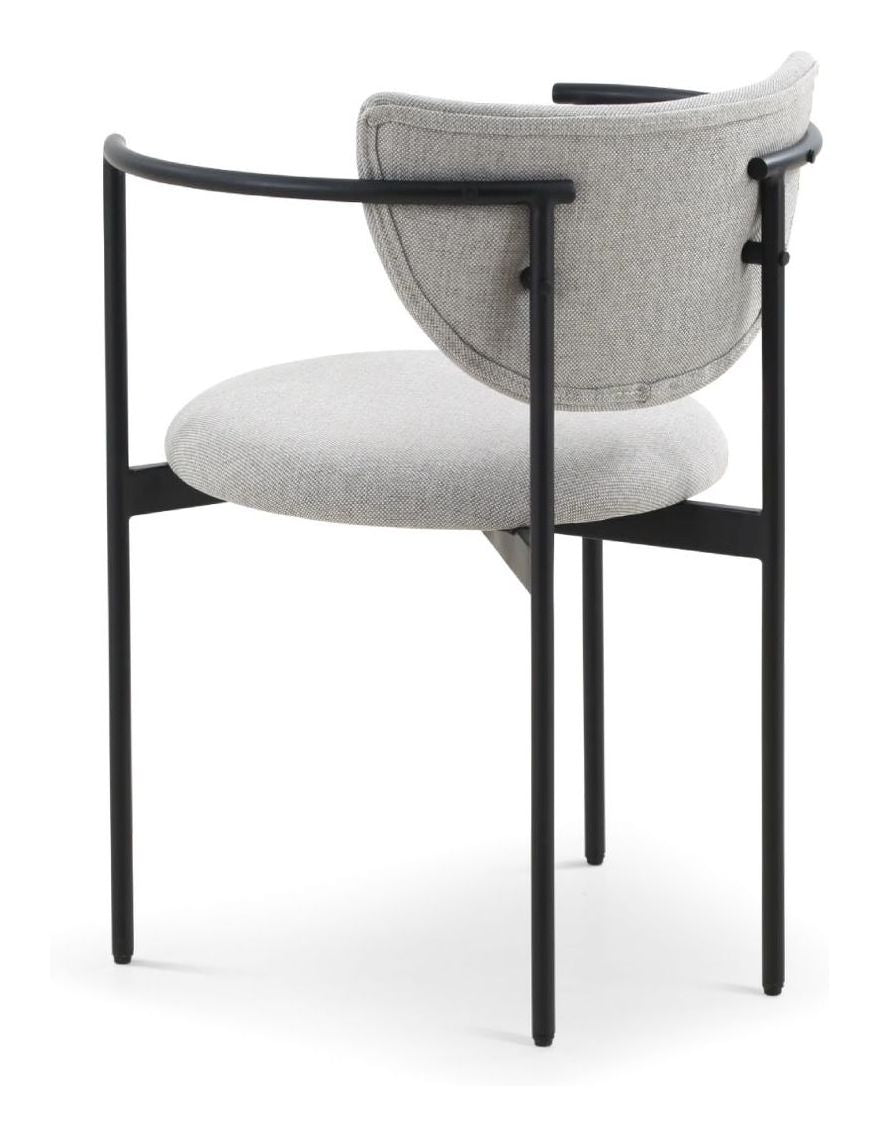 Lunar Dining chair with armrests, Gray fabric