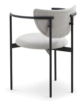 Lunar Dining chair with armrests, Gray fabric