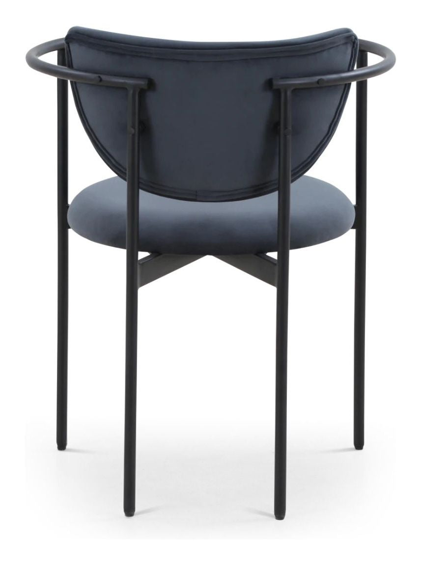 Lunar Dining chair with armrests, Dark gray Velvet