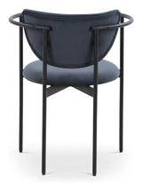 Lunar Dining chair with armrests, Dark gray Velvet